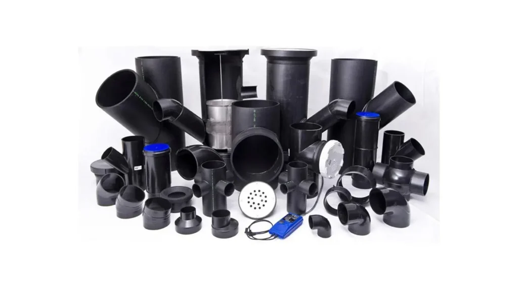 a group of black pipes